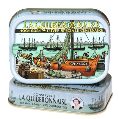 Sardines à l'huile d'olive boîte 100em anniversaire illustrée par Denis Lelièvre dit Pic