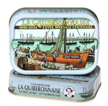 Sardines à l'huile d'olive boîte 100em anniversaire illustrée par Denis Lelièvre dit Pic 1