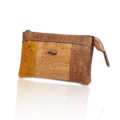 Cork purse with contrast coloured panels