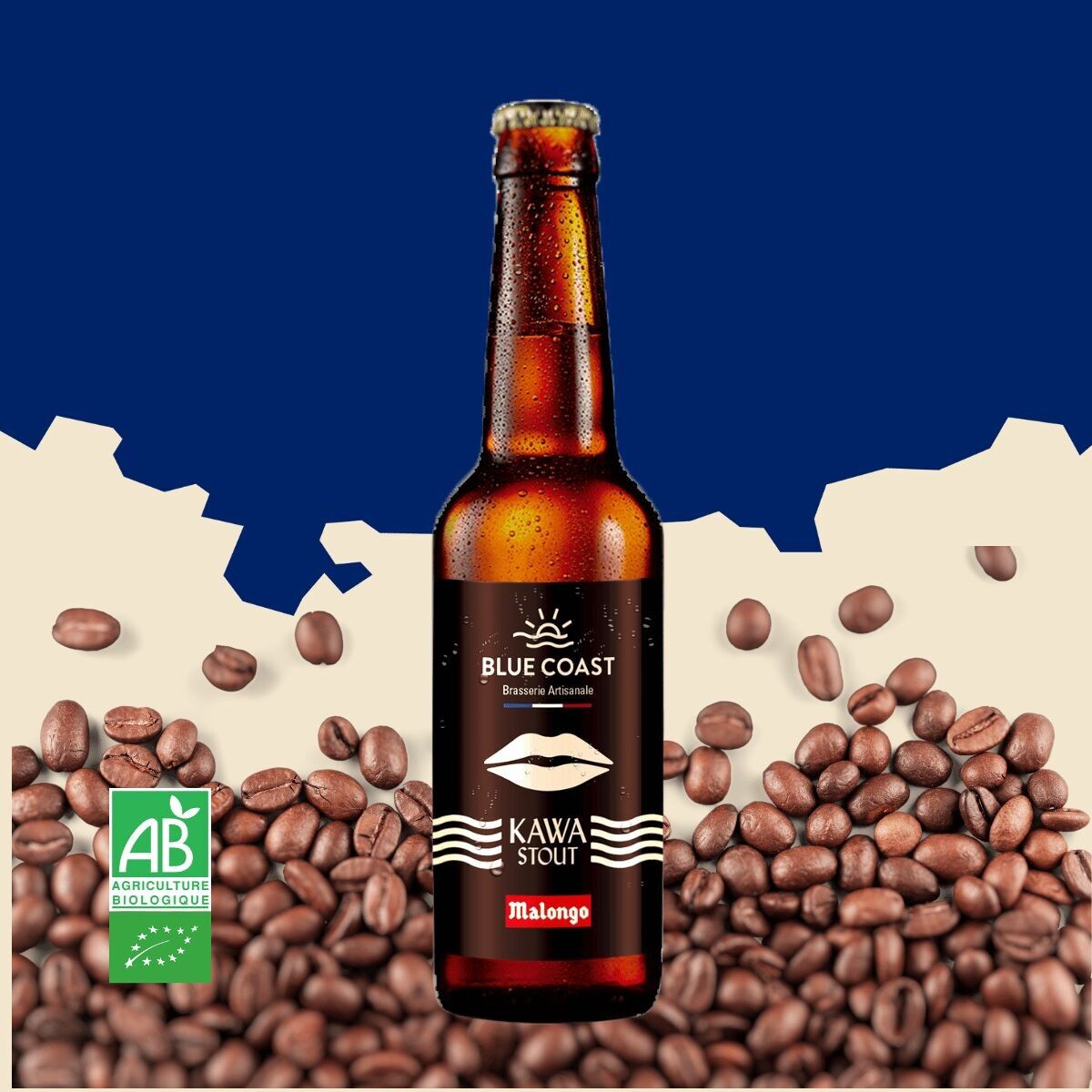 Birra Artigianale - KAWA STOUT MALONGO - Bottiglia da 33 cl - BIOLOGICA - 5,2%