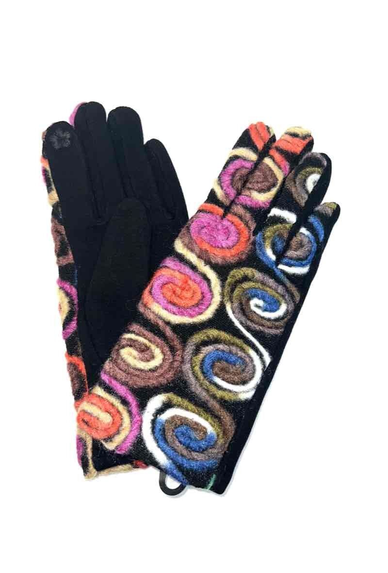 ST-3008 Guanto con motivo rotondo ricamato