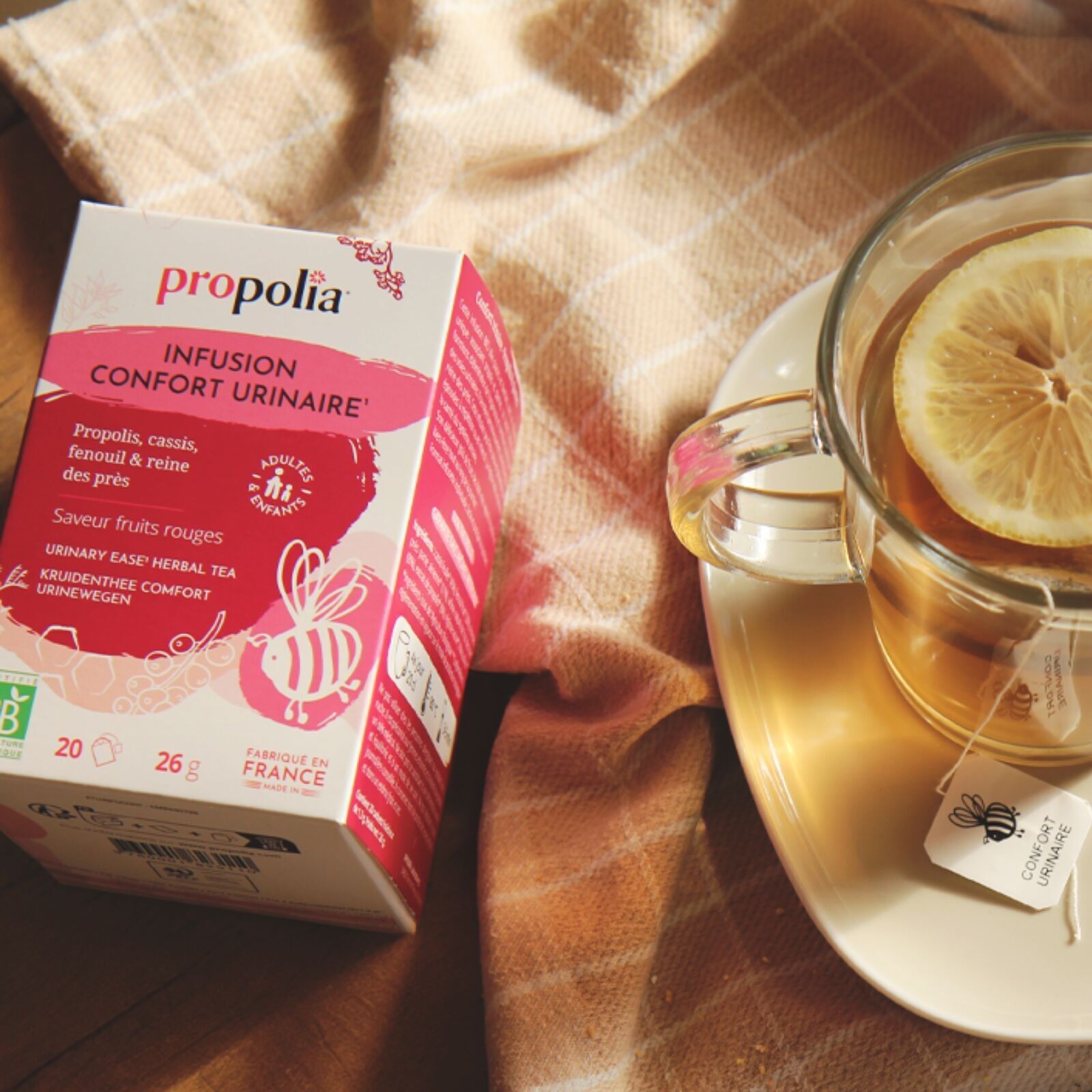 Infusion confort urinaire Bio - Propolis, Cassis, Fenouil & Reine des près - 20 Sachets