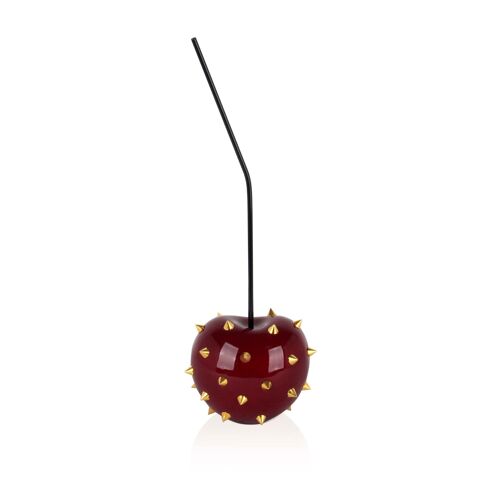 ADM - Scultura in resina 'Ciliegia piccola' -  Colore Rosso - 44 x 16 x 14 cm