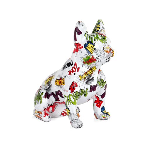 ADM - Scultura in resina 'Bulldog francese seduto piccolo' -  Colore Multicolore - 30 x 28 x 17 cm