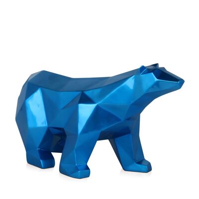 ADM - Escultura de resina 'Oso polar facetado' - Color azul - 25 x 45 x 17 cm