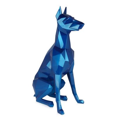 ADM - Escultura grande de resina 'Doberman facetado' - Color azul - 82 x 47 x 34 cm