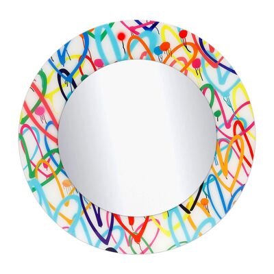 ADM - Modern design mirror 'Colorful hearts' - Multicolored - 80 x 80 x 1.5 cm