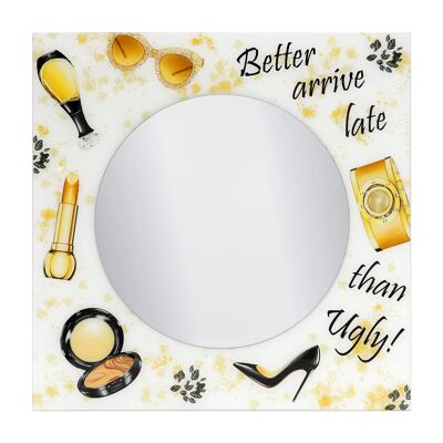 ADM - Modern design mirror 'Fashion accessories' - Gold color - 80 x 80 x 1.5 cm