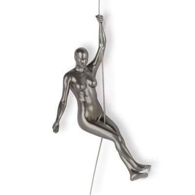 ADM - Sculpture en résine 'Grimpeur 4' - Couleur Anthracite - 28 x 17 x 10 cm
