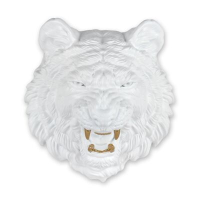 ADM - Resin sculpture 'Tiger head' - White color - 37 x 33 x 22 cm