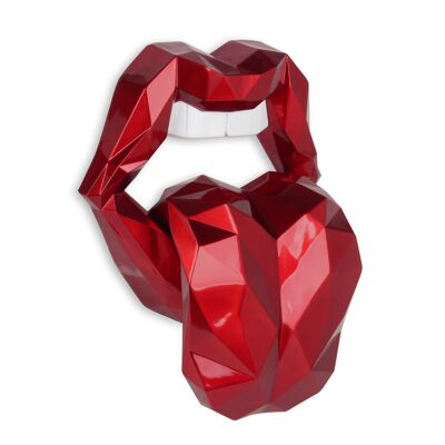 ADM - Scultura in resina 'Lingua' - Colore Rosso - 42 x 35 x 17 cm