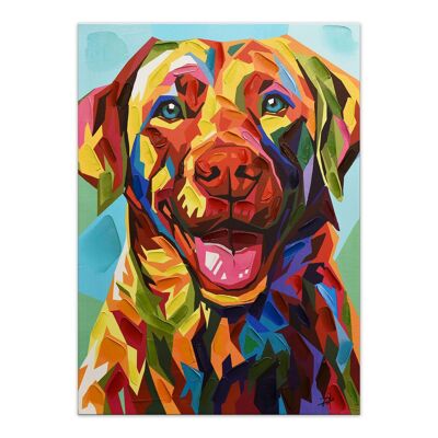 ADM - 'Labrador' Print - Multicolour - 70 x 50 x 3.5 cm