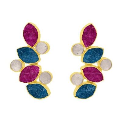 Orecchini Hali Ed. Limited Fucsia, Turchese e Bianco Drusa