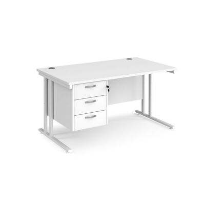 Bureau cantilever Maestro 25 de 800 mm de profondeur avec 3 tiroirs