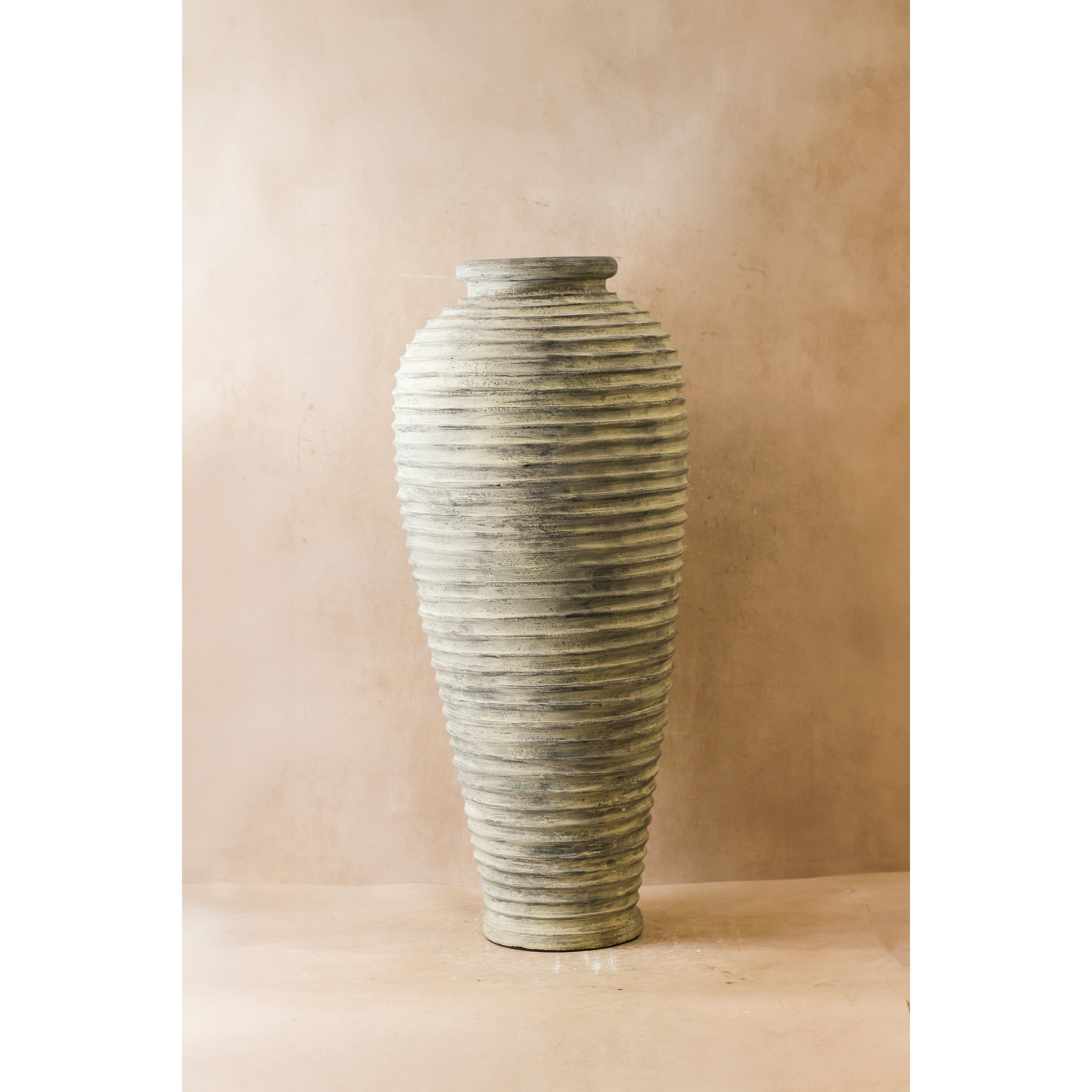 Grand pot rustique indonésien côtelé n° 25 XL