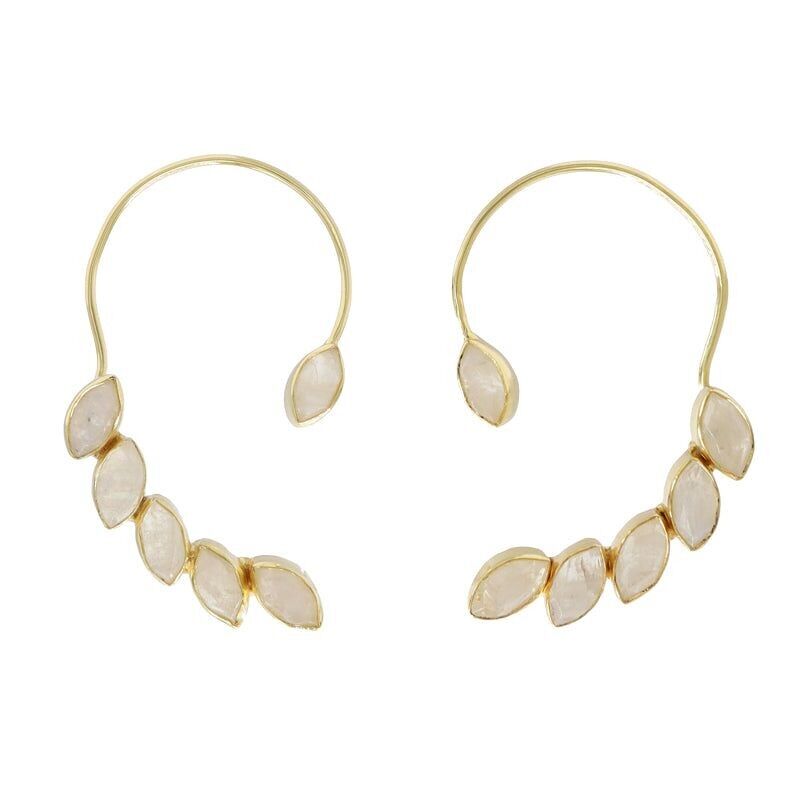 Orecchini Earcuff della cometa della pietra di luna