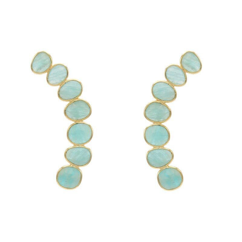 Orecchini Kurve Amazzonite Verde Acqua