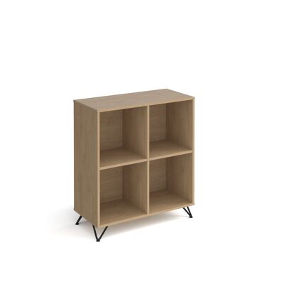 Meuble de rangement cube Tikal avec boîtes ouvertes et pieds en épingle à cheveux noirs