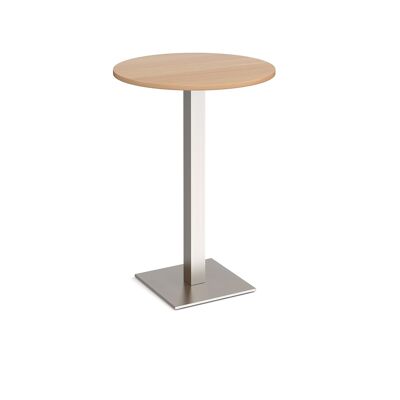 Mesa de centro circular Brescia con base cuadrada plana