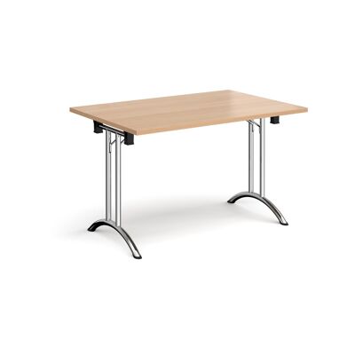 Mesa rectangular plegable con patas curvas