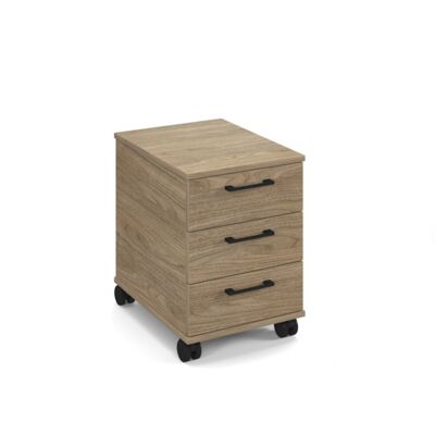 Pedestal móvil ejecutivo de 3 cajones Anson - nogal barcelona