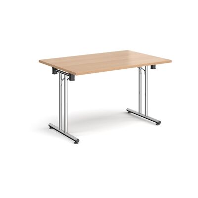 Rectangular folding leg table with straight feet