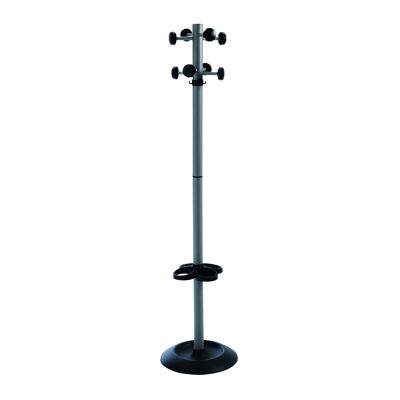 Appendiabiti e portaombrelli con 8 ganci appendiabiti e 8 ganci portaombrelli altezza 1730mm - nero