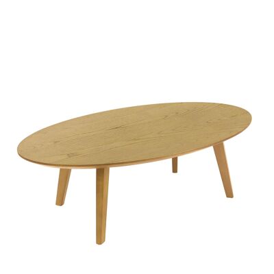 Tavolino ovale Hanna con gambe in rovere tinto