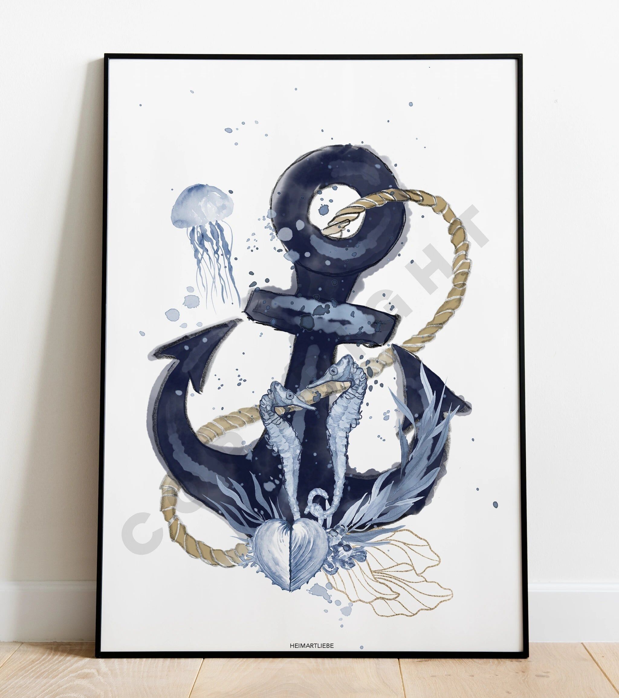 STAMPA-ANCORA AMORE CAVALLUCCIO MARINO