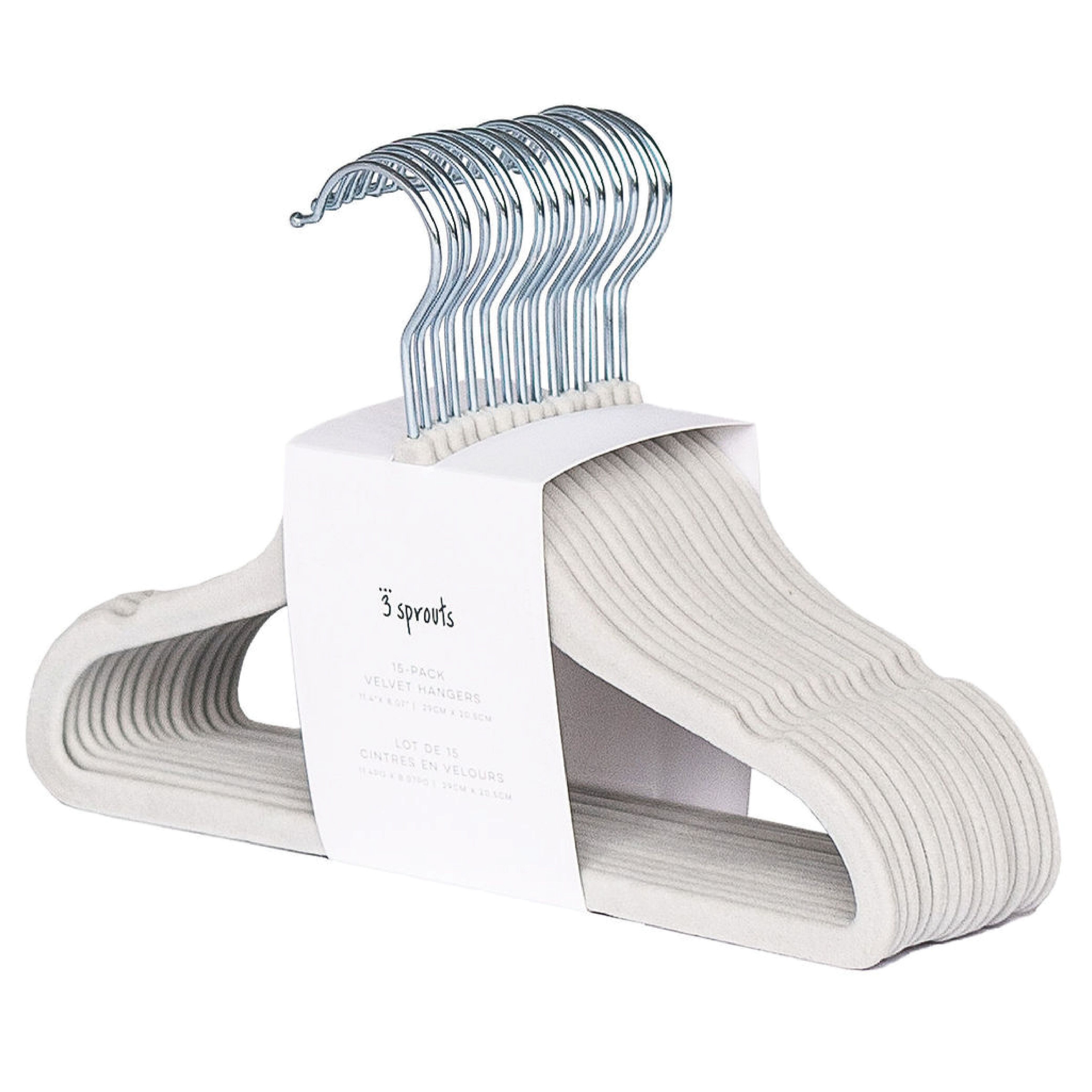 Grey velvet children's bedroom hangers