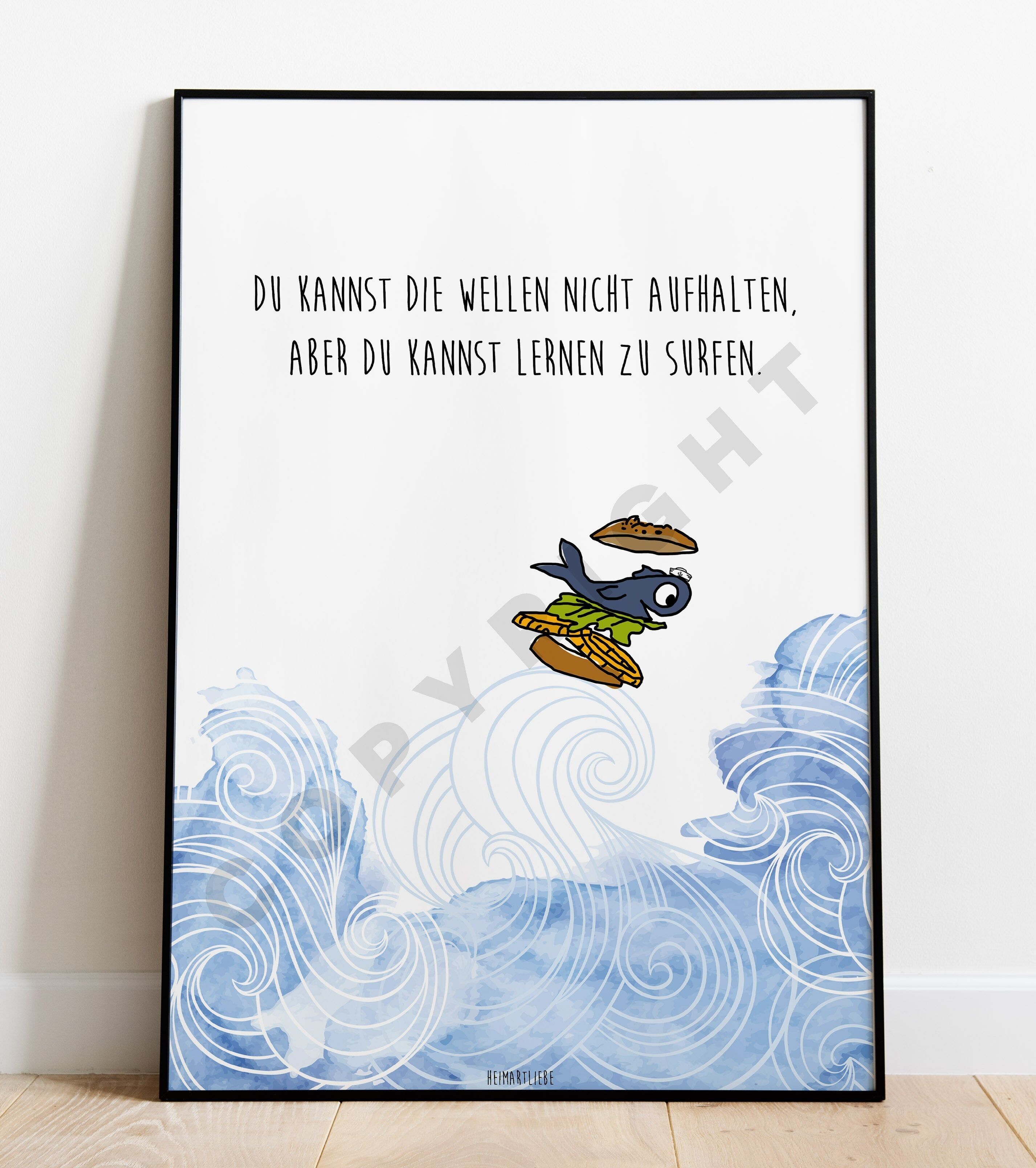 STAMPA - IMPARARE A SURF SULLE ONDE (WAVE RIDING FISH BREAD)