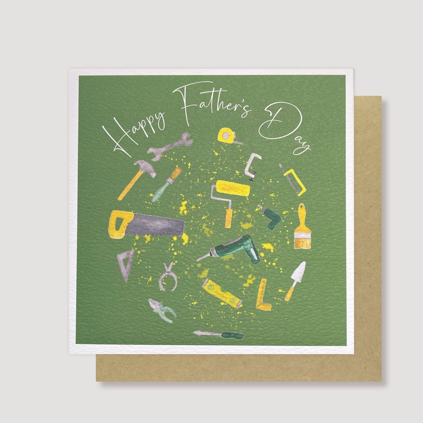 Biglietto di auguri per la festa del papà con gli strumenti