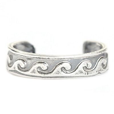 Anello da piede Waves (argento reale)