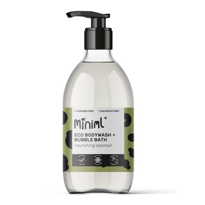Bodywash + Bubblebath - Nourishing Coconut - 12 x 500ML Glass Pump (MIN279)