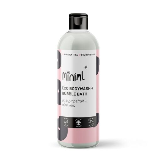 Bodywash + Bubblebath - Pink Grapefruit + Aloe Vera - 12 x 500ML PET Flip (MIN172)