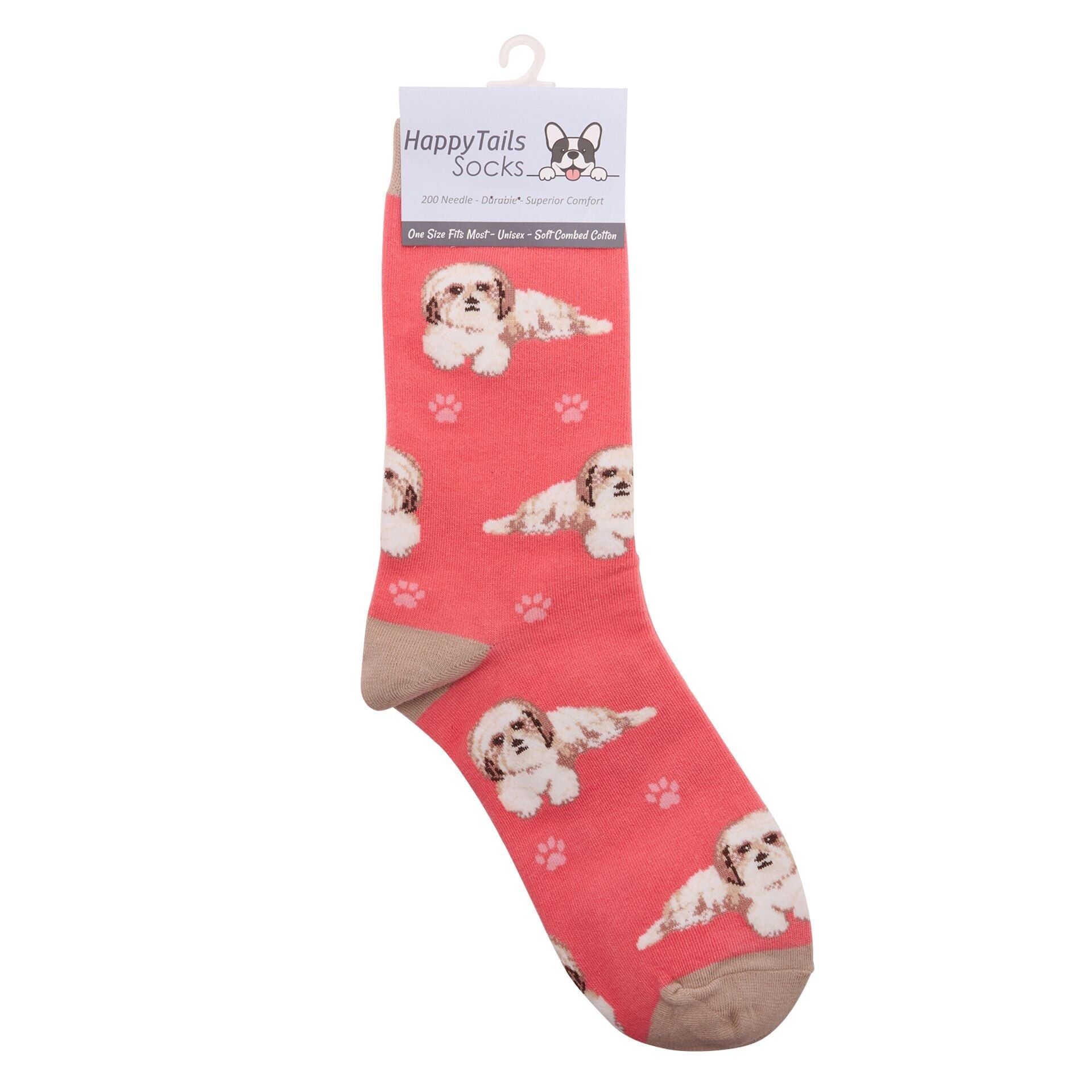 Shih Tzu-Socken für Damen, schöne, lebendige Farben, weiche gekämmte Baumwolle, Einheitsgröße