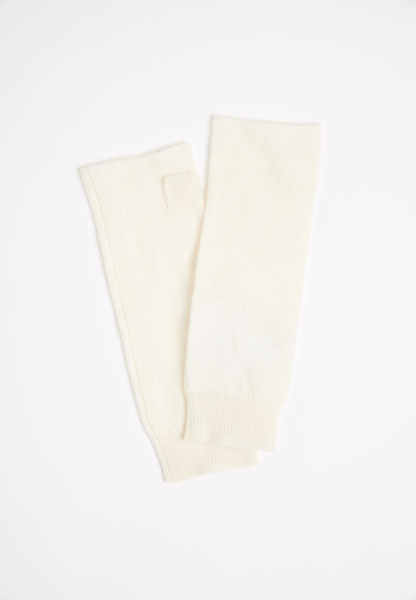 Ecru-weiße Kaschmir-Fäustlinge