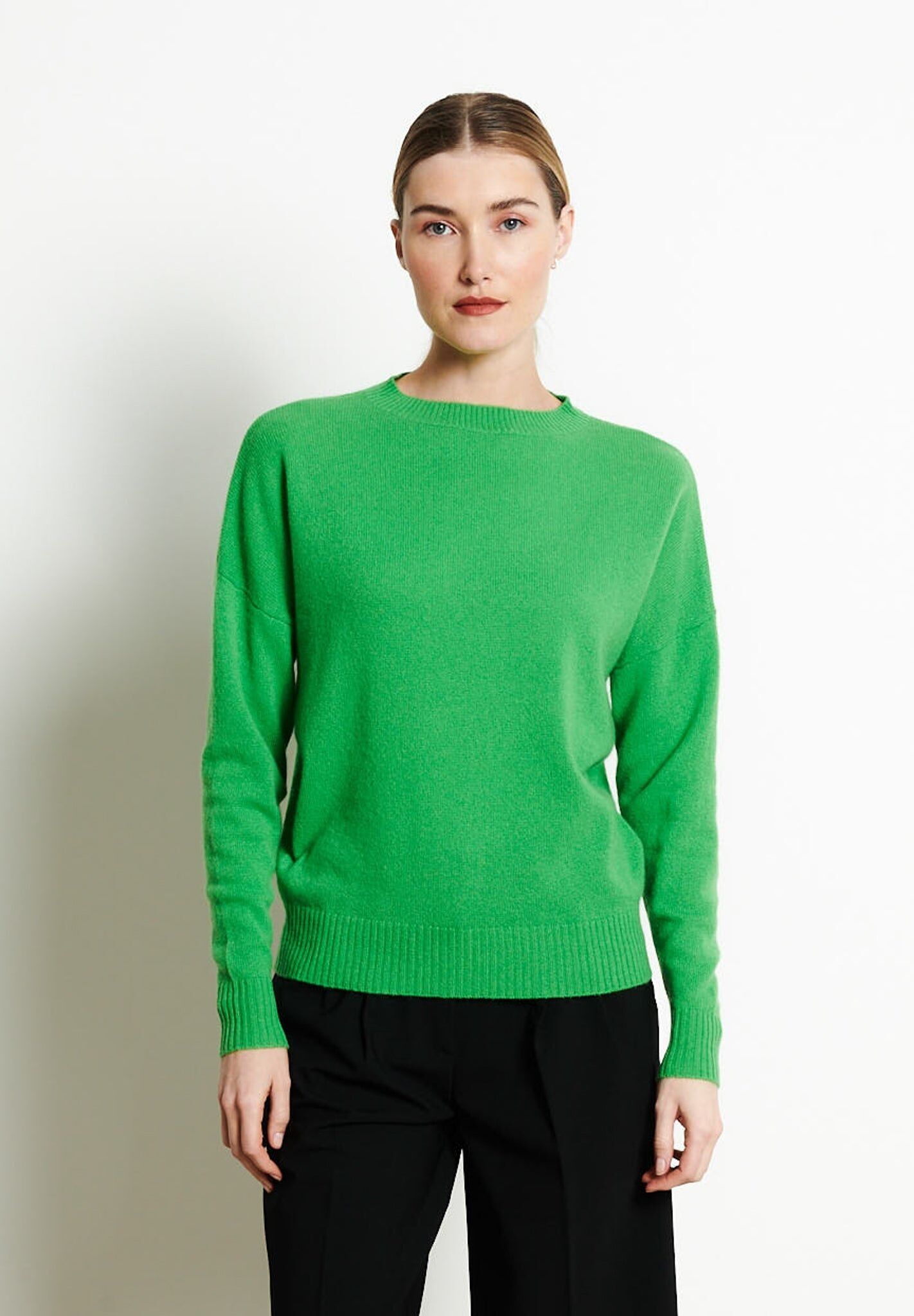 RIA 2 Maglia oversize girocollo in cashmere verde mela