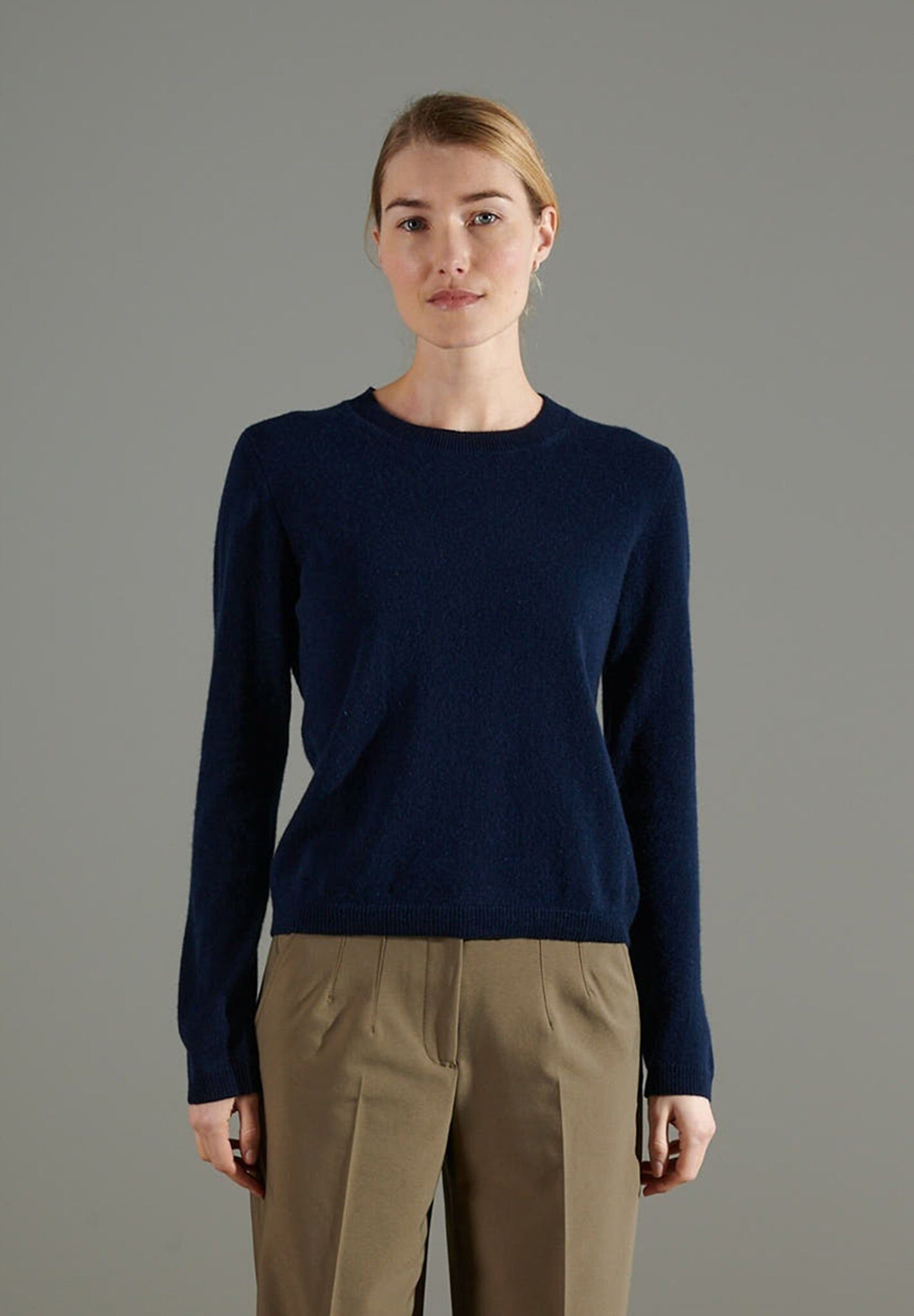 NAMI 4 Maglia girocollo in cashmere blu navy