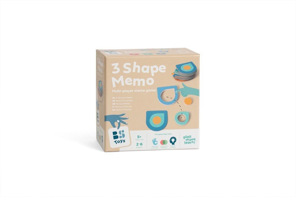 BS Toys 3 Shape Memo - Wooden Toy - Kids Game