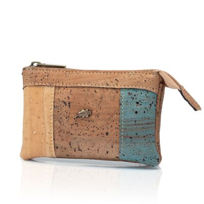 Cork purse with contrast coloured panels