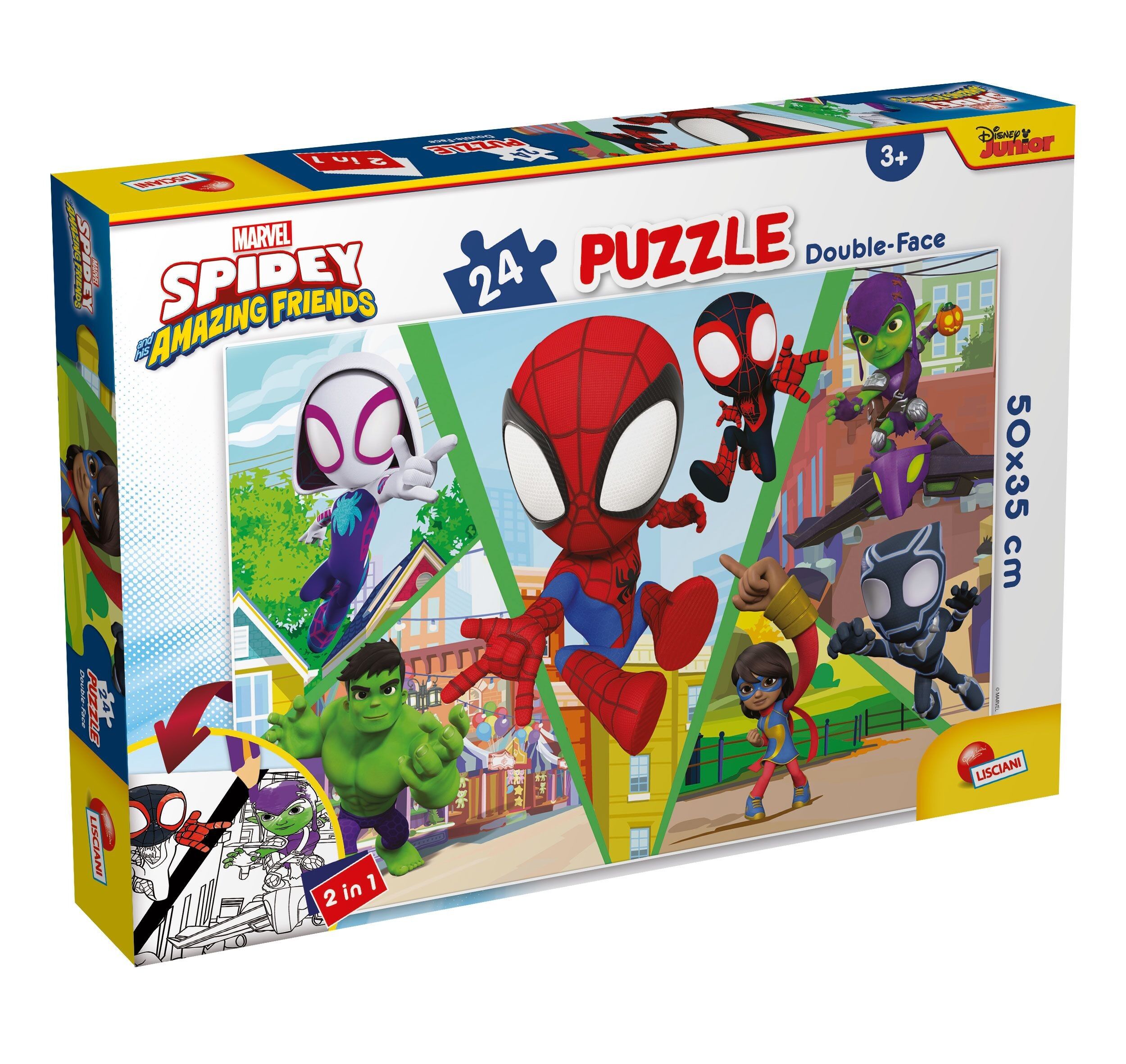 PUZZLE 24 STÜCK DOPPELSEITIG PLUS SPIDEY – LET'S CHALLENGE