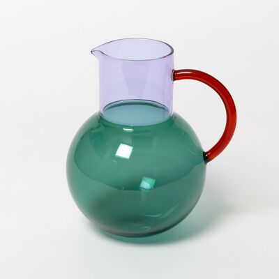 Brocca in vetro Pablo - Grande - Verde acqua Viola Ambra
