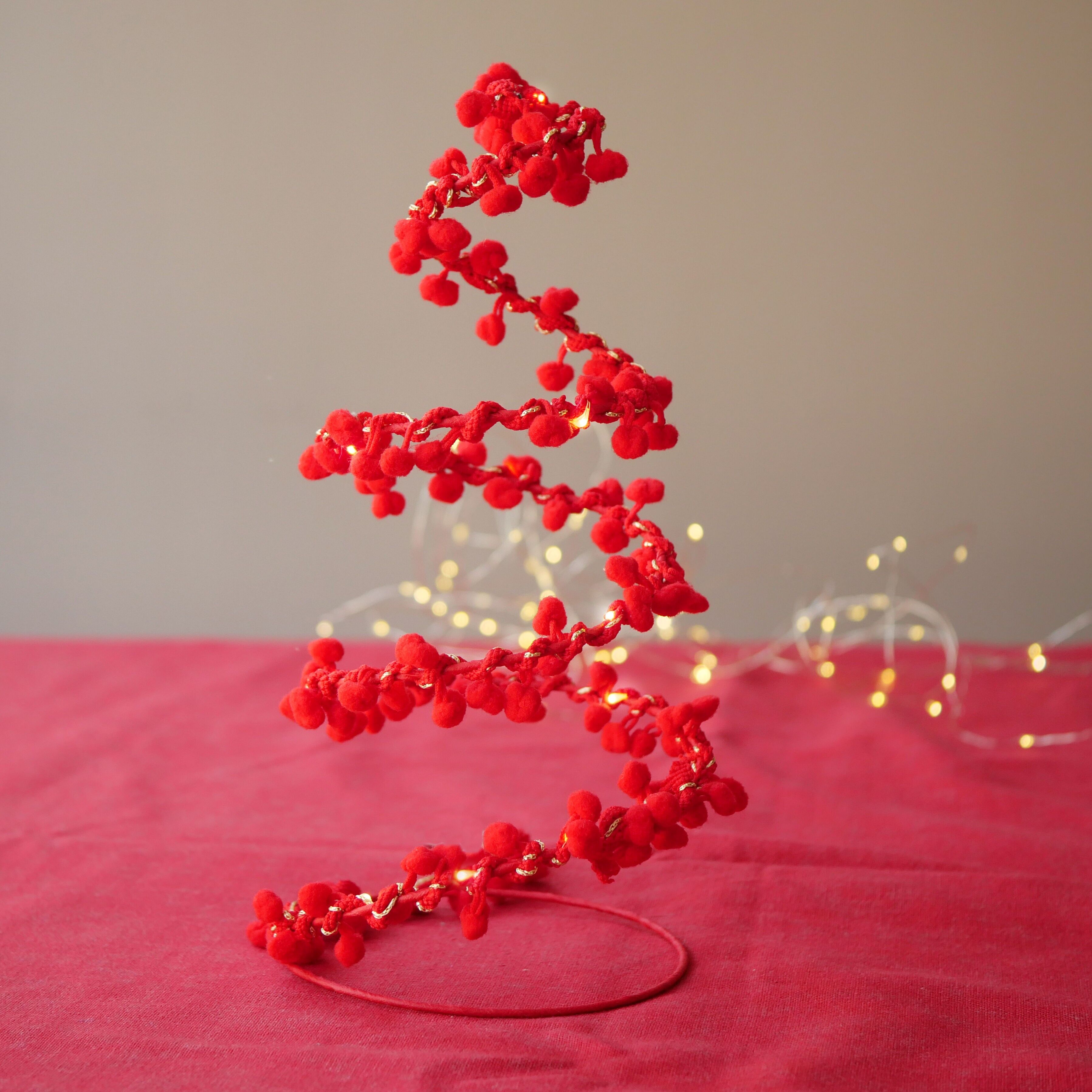 Festive Light Up Tabletop Tree - Christmas Decoration (25cm x 15cm)