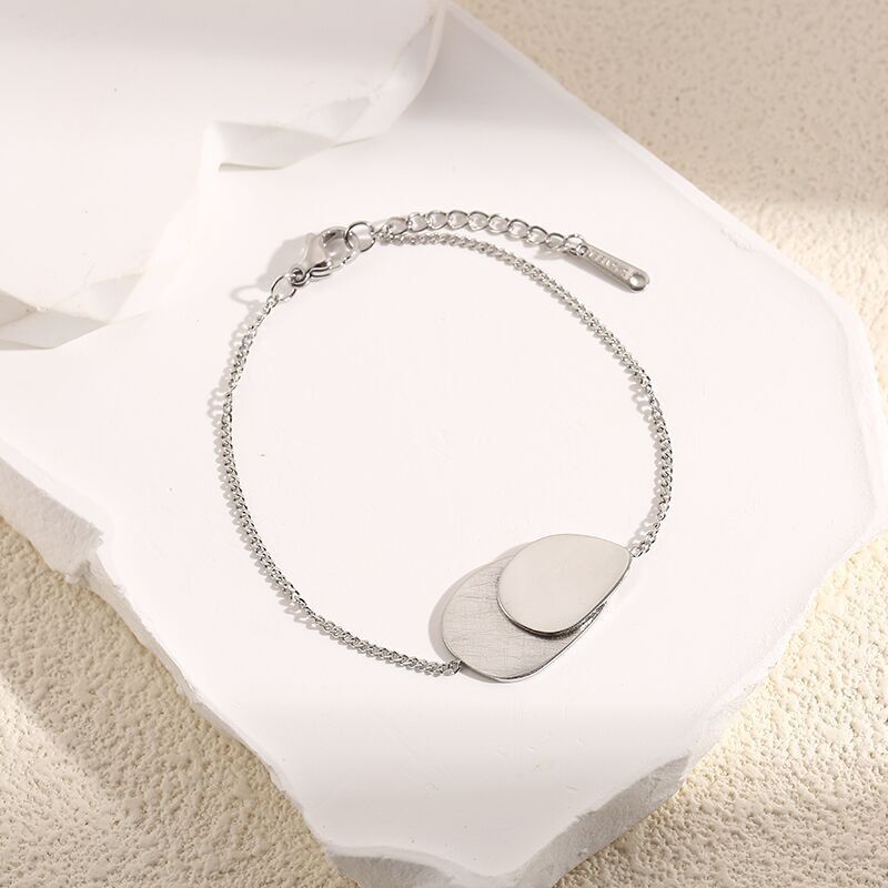 Bracciale In Argento Con Doppia Goccia Liscia E Spazzolata