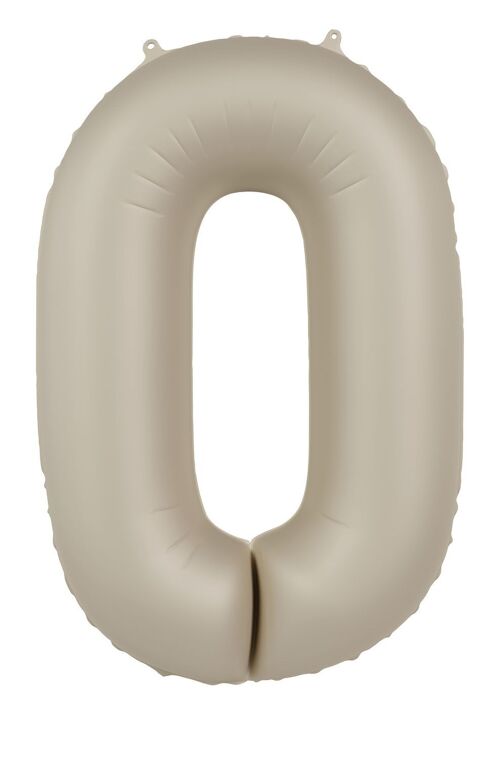 Foil balloon Number 0 - Creamy Latte - Ultra Matt - 86 cm