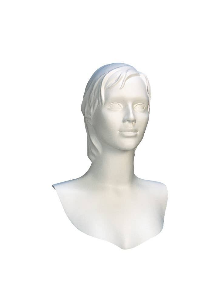 FRAUENKOPF PLASTRON OHNE GESICHTS-MAKE-UP UND HAARE ​​VERLIEREN