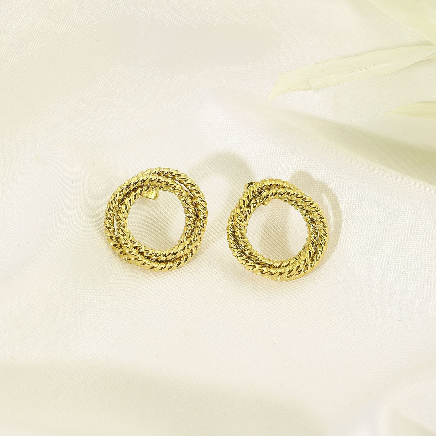 Orecchini a bottone in acciaio inossidabile -BO100272