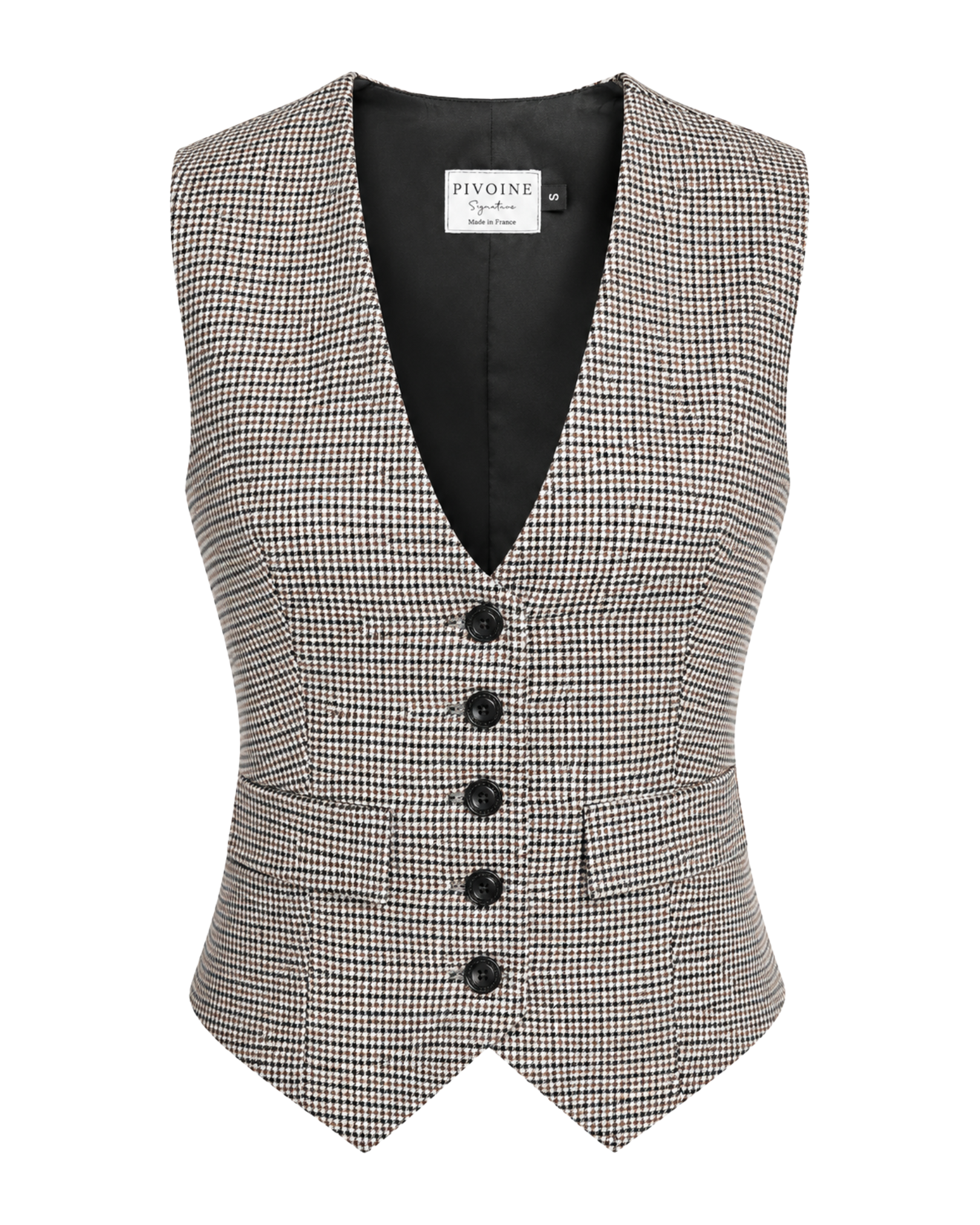 Académia Houndstooth Jacket Beige/Black/Camel