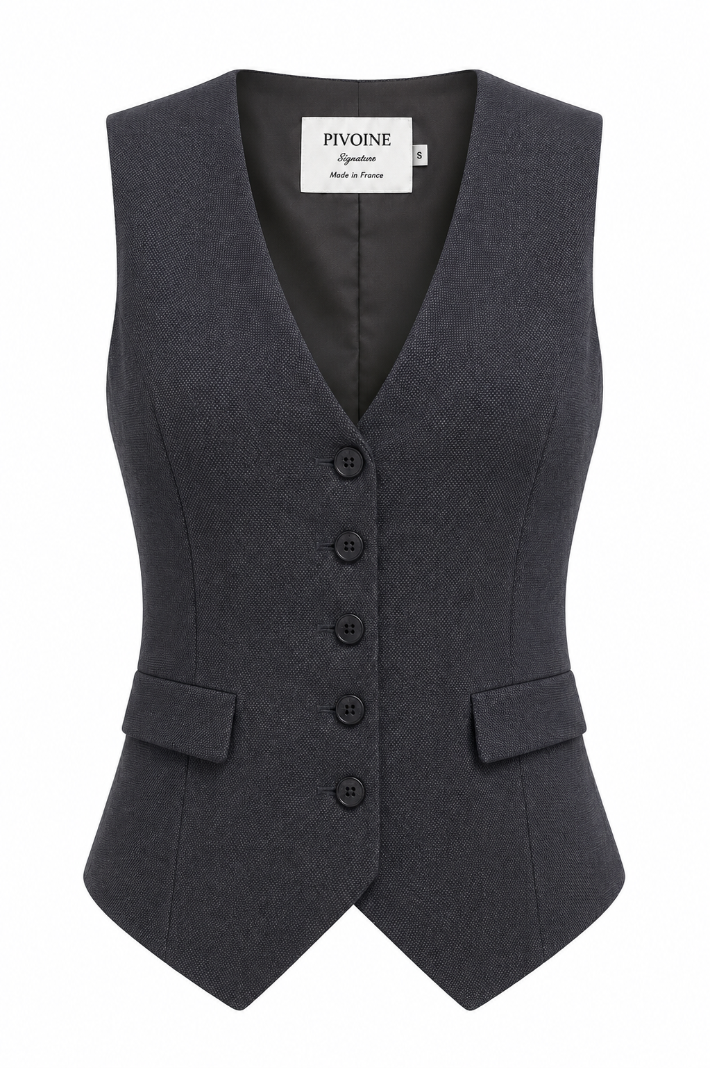 Peaky Blue Textured Collarless Jacket
